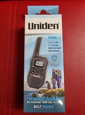Uniden Walkie Talkie UHF Radio With Kid Zone Charcoal • $25