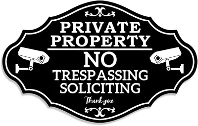 Maoerzai Private Property Sign Funny No Trespassing No Soliciting Signs No Tre • $13.13