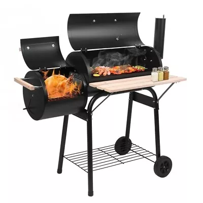 Zimtown BBQ Charcoal Grill Outdoor Barbecue Pit With Offset Smoker Patio Yard • $124.99