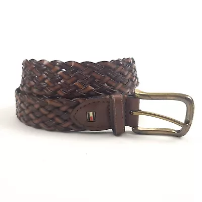 Tommy Hilfiger Braided Leather Belt Mens 44/110 • $13.99