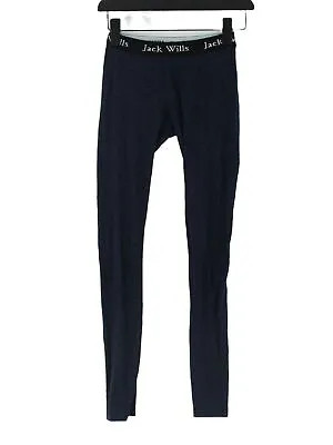 Jack Wills Women's Leggings UK 4 Blue Cotton With Lyocell Modal Full Length • £14.40