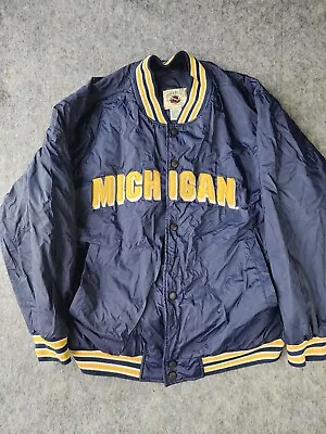 Steve & Barry's Mens Blue Michigan Wolverines Jacket Size XL Distressed  • $18.87