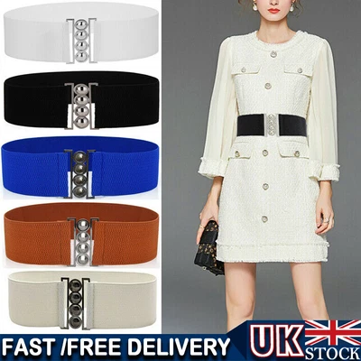 £4.78 • Buy Women Classic Nurse Waist Belt Elasticated Wide Vintage Retro Stretch Waistband