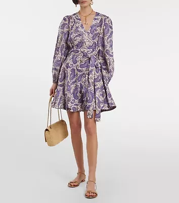 BNWT Zimmermann Devi Paisley-print Linen Mini Dress (size:0) • $390