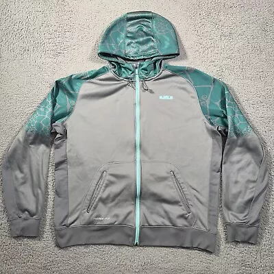 Nike LeBron Hoodie Mens XL Gray Green Therma Fit Full Zip Fleece Jacket • $29.99