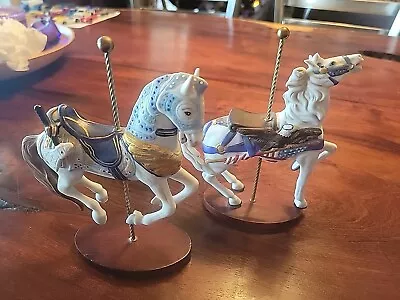 Vintage Franklin Mint Porcelain Carousel Horses  Lot Of 2 • $5