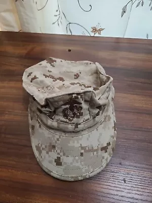 USMC COVER GARRISON MARPAT DESERT US MARINE CORPS CAP HAT Small #16 • $9.99