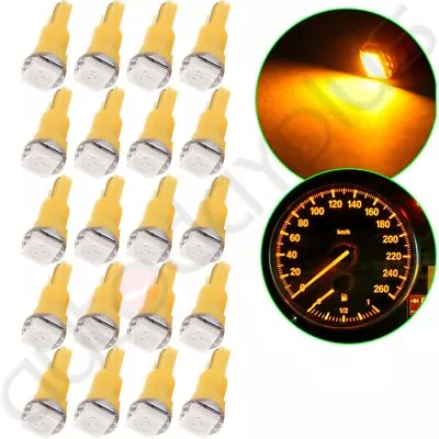 20x Amber Yellow T5 74 5050-SMD LED Dashboard Instrument Cluster Lights Bulb • $8.87