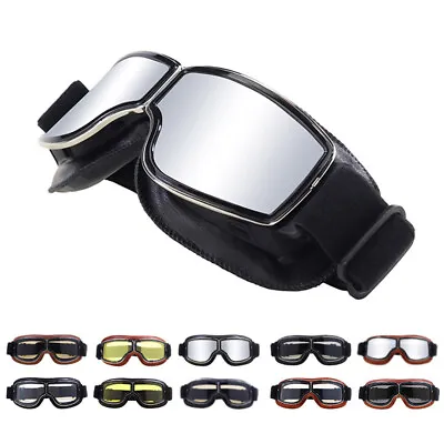 Vintage Goggles Motorcycle Windproof Glasses Steampunk Retro Motorbike Eyewear • $13.99