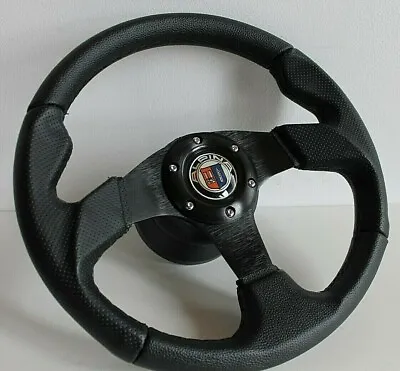 Steering Wheel Fits For BMW ALPINA Badge Racing Leather E28 E30 E34 1986-1992 • $177.38