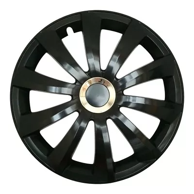 4x Premium Design Hubcaps Gral 16 Inch #40 Black Chrome Ring • $147.07