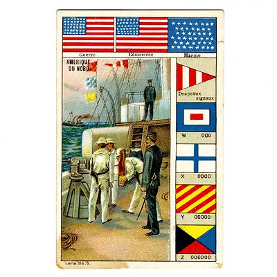 Vintage French Chromolithograph US Navy Boat Flags And Signals  • $9.99
