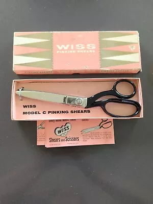 Vintage Wiss C B 9 Nickle Plated Pinking Shears In Original Pink Box New GB3 • $24