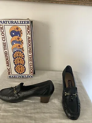 Vintage Naturalizer Black Napoli Leather 7C Shoes • $13.99