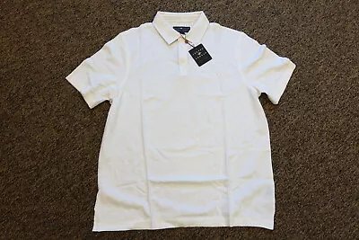 Joseph Abboud Black Label Men's Linen Blend Knit Polo Shirt - WHITE - Size Large • $24.95