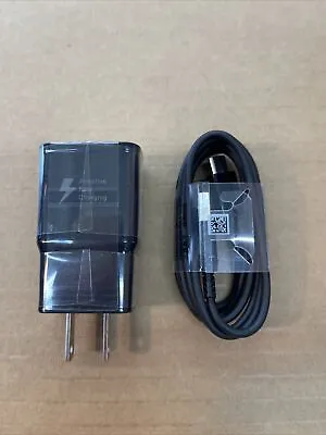 Samsung Black Adaptive Fast Charger + USB-C Cable For Samsung Model EP-TA20JBE. • $12