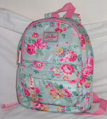 Vintage Cath Kids London Nylon Cabbage Roses Print Backpack - Small • $16