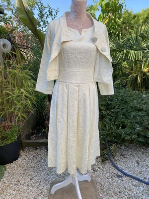 £29.99 • Buy Lindy Bop Vintage Marianne Cream Dress And Jacket  14