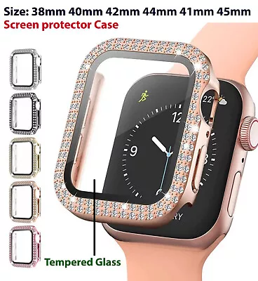 For Apple Watch Case Series 9 8 7 6 5 4 3 2 1 SE Tempered Screen Protector Cover • £4.49