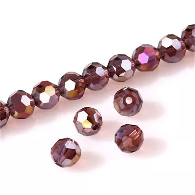 DIY 150Pcs 3mm Round Crystal Glass Beads Purple Spacer Bead For Earrings Jewelry • $0.26