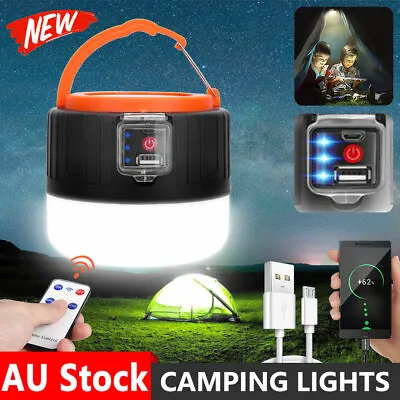 $15.95 • Buy Portable LED Solar Camping Light Lantern Outdoor Tent Lamp USB Rechargeable AU