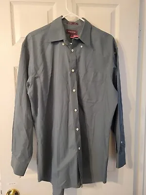 Nordstrom Smart Care Wrinkle Free Mens Grey Long Sleeve Dress Shirt Size Medium  • $20