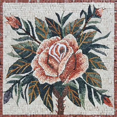 FL016 19.69 ×19.69  Flower Rosebuds Mosaic Art Design • $539