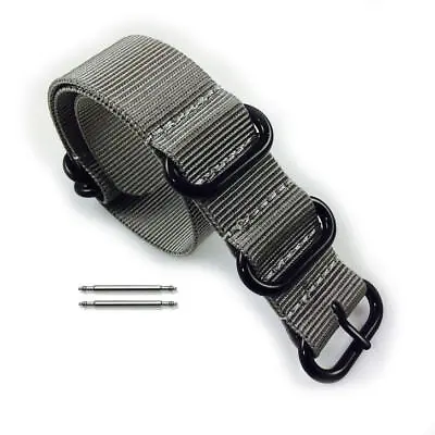 5 Ring Ballistic Army Military Grey Nylon Replacement Watch Band Strap PVD • $20.15