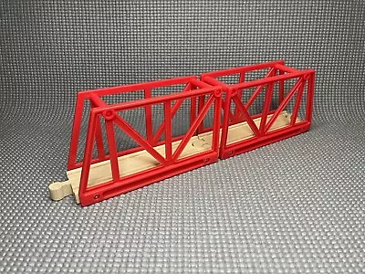 Wooden Train Track Double Suspension Bridge. Compat-with Brio BigJigs IKEA Etc • £9.99