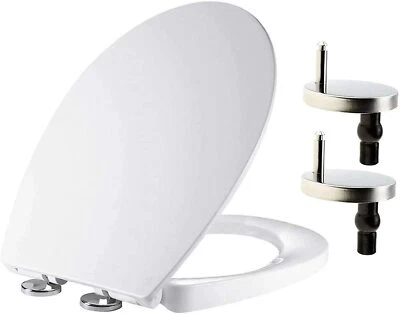 £27.95 • Buy Slow Soft Close Toilet Seat White Bathroom Loo Seat WC Heavy Duty Seat Anti Slam