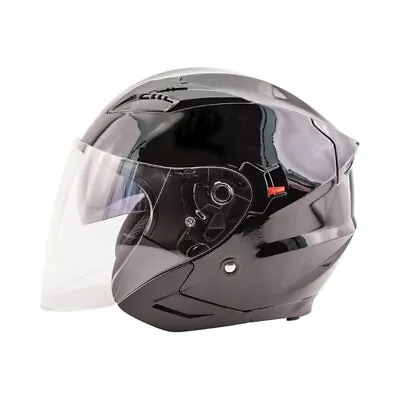 Zox Journey Gloss Black Open Face 3/4 Motorcycle Helmet Adult XS • $24.99