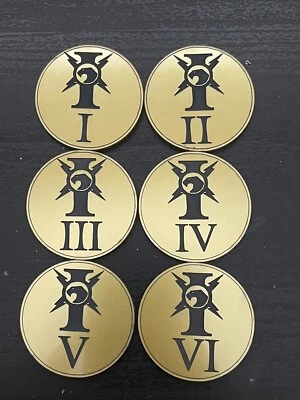 £10 • Buy 40k Adeptus Custodes, Objective Markers Set, Gold Acrylic With Black Inlay