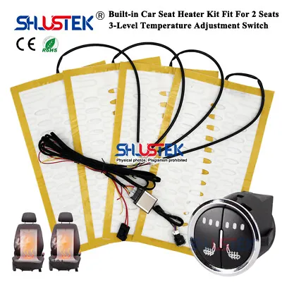 Universal Car Seat Heater Kit Car Seat Heating Pad Fit 2 Seats 3 Level Switch • $41.21