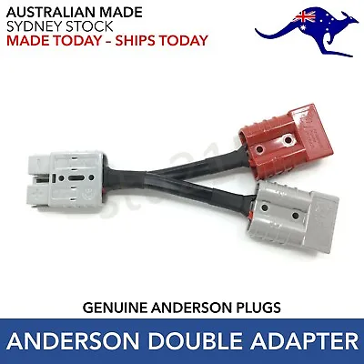 $24.95 • Buy Anderson Plug (GENUINE) Grey/Red/Grey Double Adaptor 12V 50A 6mm 