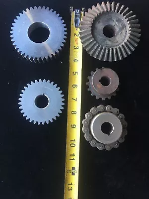 Industrial Machine Steel Lot Of 5 Gears/Cogs Steampunk Art Part Lamp Base Lot 10 • $46.79