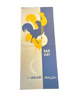 Vintage Matson Lines SS Lurline Hawaii Festival Bar List Menu W Roosters • $18