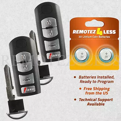 2 For 2009 2010 2011 2012 2013 Mazda 6 Replacement Remote Smart Car Key Fob 4b • $59.95