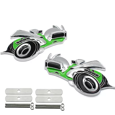 $19.95 • Buy 1 Pair Chrome Green Emblem Car Scat Pack Super Bee Front Grille Badge
