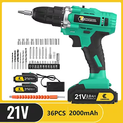 12/18/21V Cordless Drill Battery Power Drill Combi Drivers W/ Battery & Charger • £21.99