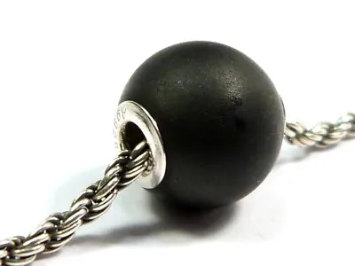 Thomas Sabo Silver Ag925 Karma Bracelet Matt Black Obsidian Charm Bead • £13.95