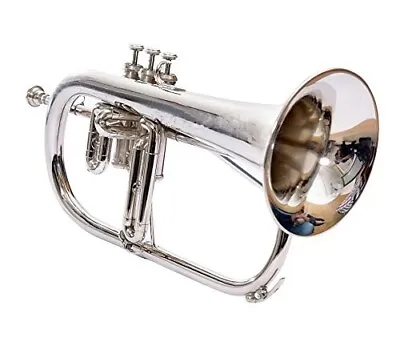 Sai Musical India F-20 Flugel Horn Bb 3 Valve Nickel With Case FLUGELHORN • $141.14