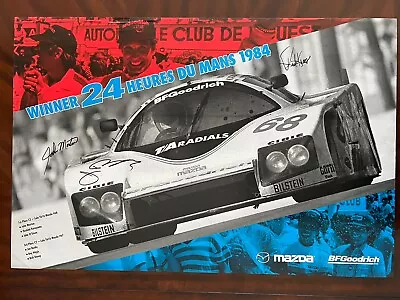 Mazda / BF Goodrich Multi Driver Signed 1984 Le Mans Factory Winning Poster • $95