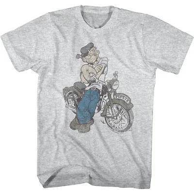 Popeye The Sailorman Vintage Motorcycle Men's T Shirt Biker Gang Cartoon Comic • $24.50