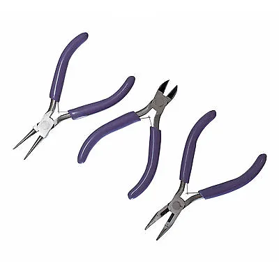 3 Pliers Set Impex Trimits Quality Jewellery Making Wire Cutter Round Chain Nose • £17.49