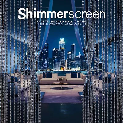 Shimmerscreen Faceted Ball Chain Beaded Curtain 80 Pcs 61  Long X 1/2  Ball NPS • $240