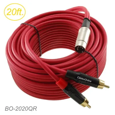 20ft 5-Pin DIN Male To 2-RCA Male Red Audio Cable For Bang & Olufsen System • $32.95