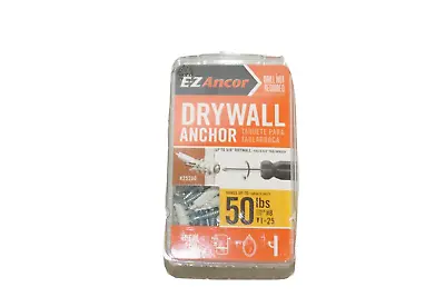 New 25 Pack E-Z Ancor 25200 Twist-N-Lock 50 Lbs Drywall Anchor With Screws • $13.99