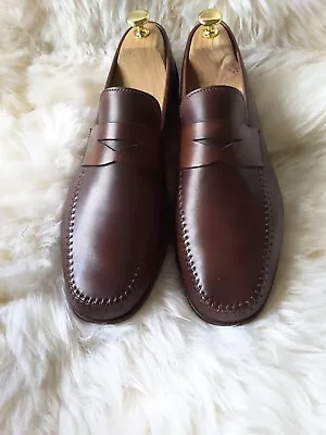 Magnanni Burnished Brown Leather Penny Loafers US 9.5 20657 • $55
