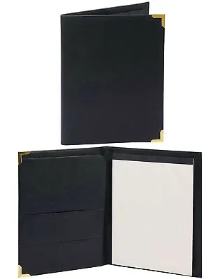 A4 Conference Folder With Pockets & Pad Faux Leather PU File Business Meeting • £5.95