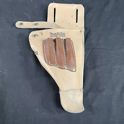 Makita Leather Tool Belt Power Tool Pouch Holder Snap 13” Long Heavy Duty • $19.99